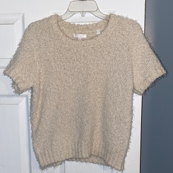 LC Lauren Conrad Sweaters - LC Lauren Conrad Beige Textured Knit Top